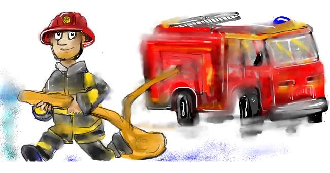 Drawing of Firefighter by mandy