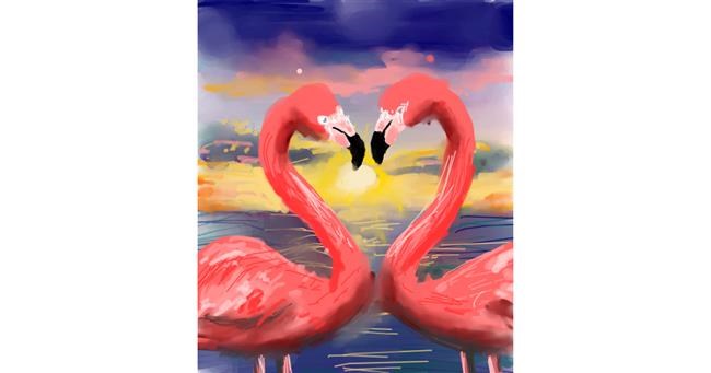 Drawing of Flamingo by Muni