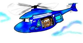 Drawing of Helicopter by Kim