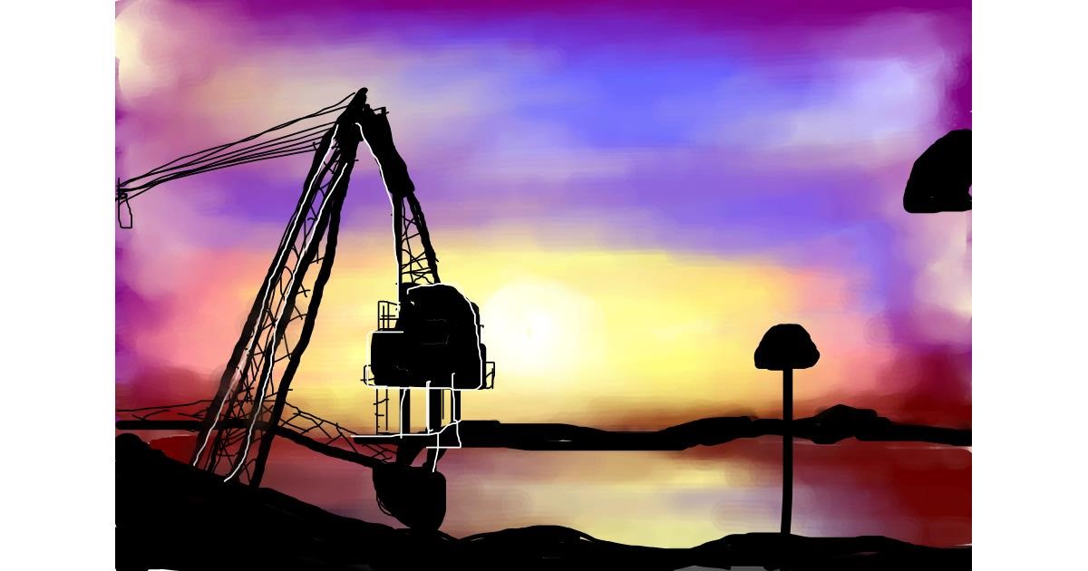 Drawing of Crane (machine) by Drawize Gallery!