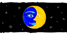 Drawing of Moon by Edgie
