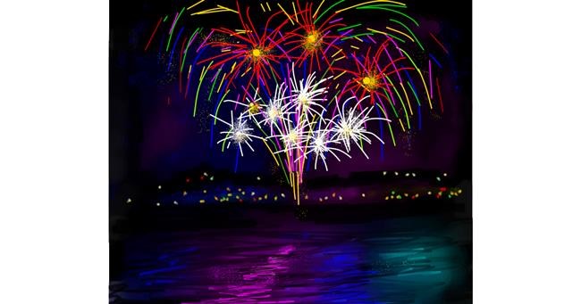 Drawing of Fireworks by Tab