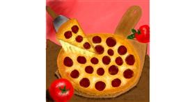 Drawing of Pizza by Lou