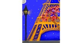 Drawing of Eiffel Tower by GreyhoundMama