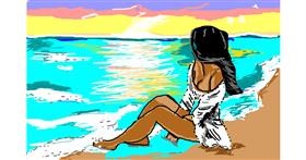 Drawing of Beach by Jaylyn