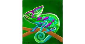 Drawing of Chameleon by GreyhoundMama