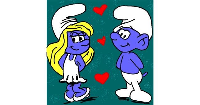 Drawing of Smurf by MaRi