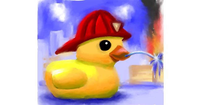 Drawing of Firefighter by Mari