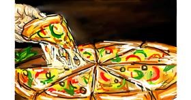 Drawing of Pizza by Radia