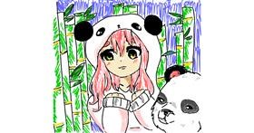 Panda-Zeichnung von \(._.)/