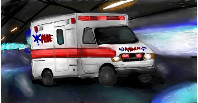 Drawing of Ambulance by Mia