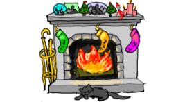 Drawing of Fireplace by Michelle