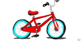 Drawing of Bicycle by Swimmer