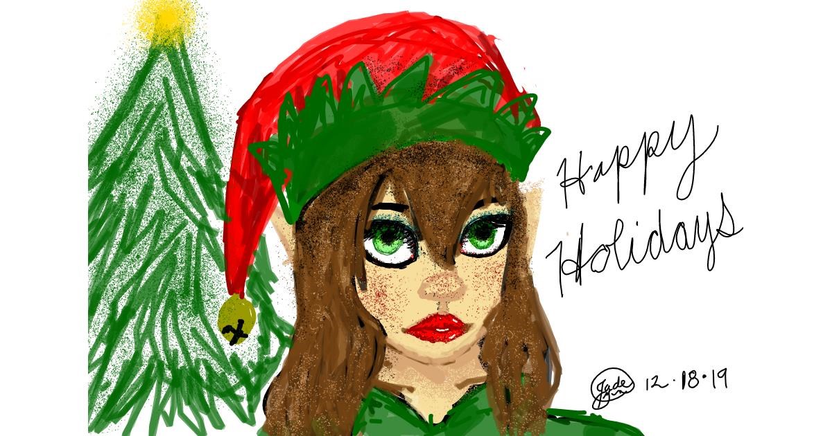 Drawing of Christmas elf by 🍭Cαɳԃყ Sɳαƙҽ🐍