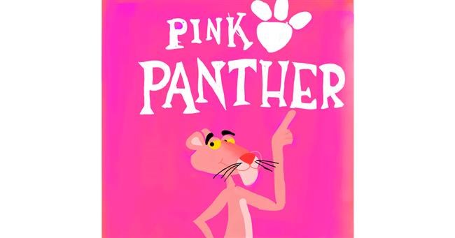 Drawing of Pink Panther by Mis pastelitos