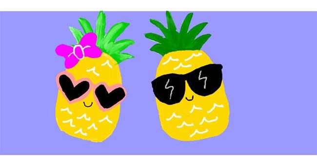 Drawing of Pineapple by Rain
