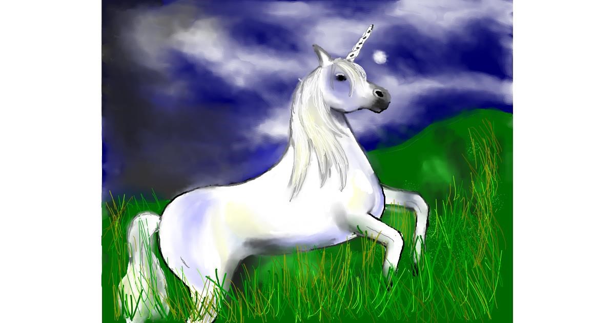 Drawing of Unicorn by Cec