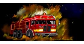 Drawing of Firetruck by Chaching