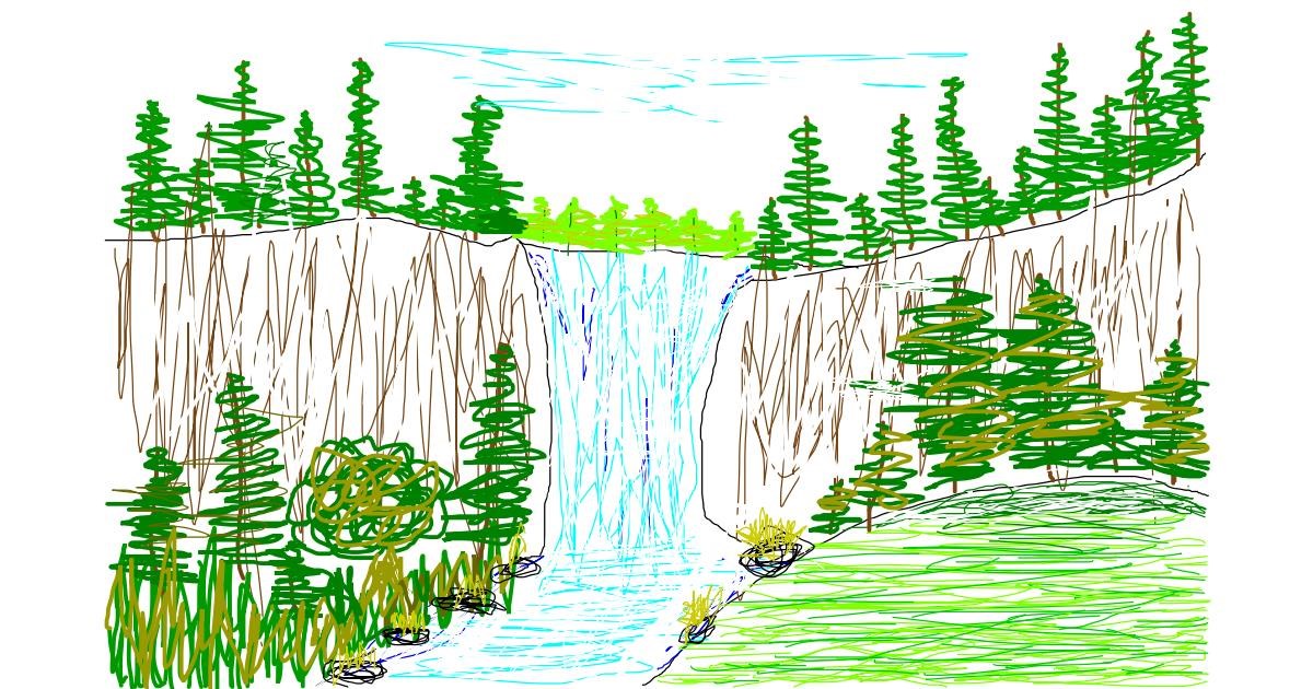 Drawing of Waterfall by tiny=)
