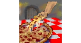 Drawing of Pizza by Sch0emer