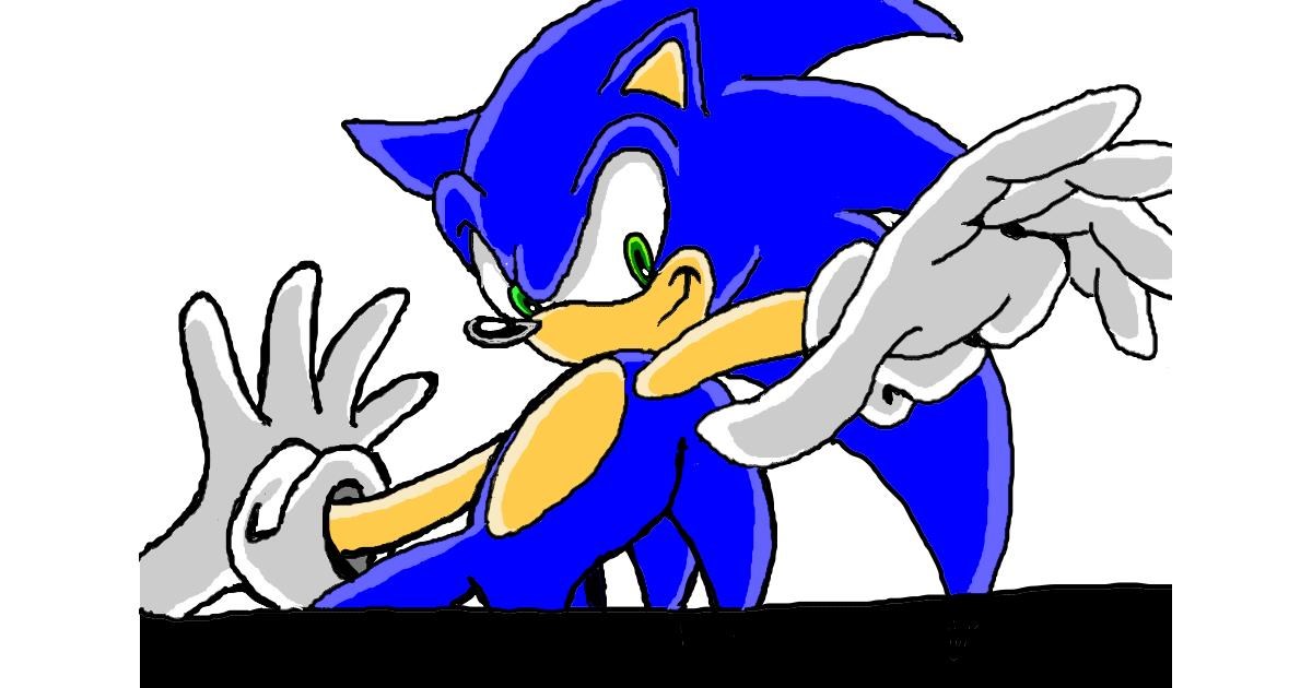 Drawing of Sonic the hedgehog by InessaC