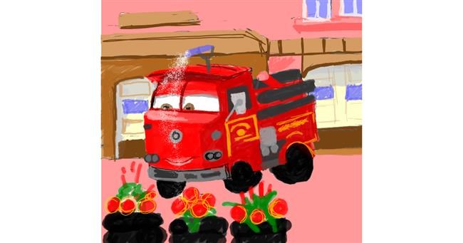 Feuerwehrauto-Zeichnung von Rak
