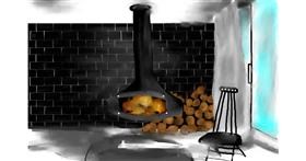 Drawing of Fireplace by Mandy Boggs