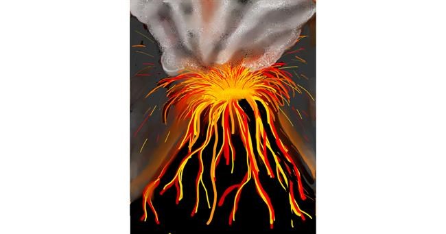 Drawing of Volcano by Bri