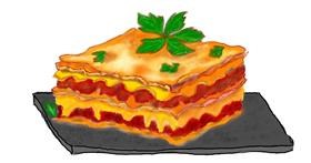 Drawing of Lasagna by InessA
