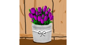 Drawing of Tulips by Joze