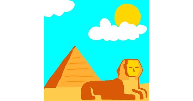Drawing of Sphinx by Hunter