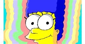 Drawing of Marge Simpson by Sam