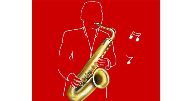 Drawing of Saxophone by Cec