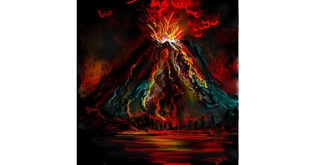 Drawing of Volcano by KayXXXlee