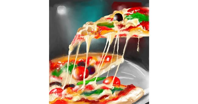 Drawing of Pizza by ⋆su⋆vinci彡