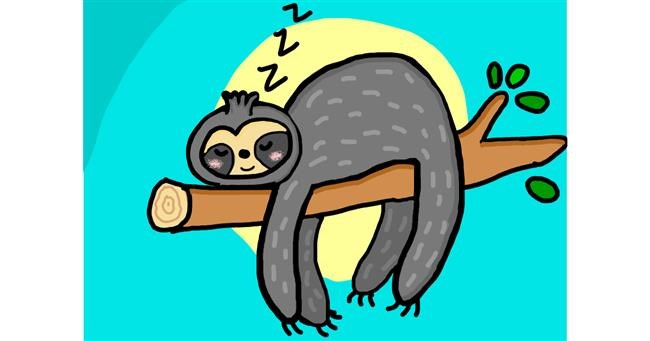 Drawing of Sloth by Mackanilla