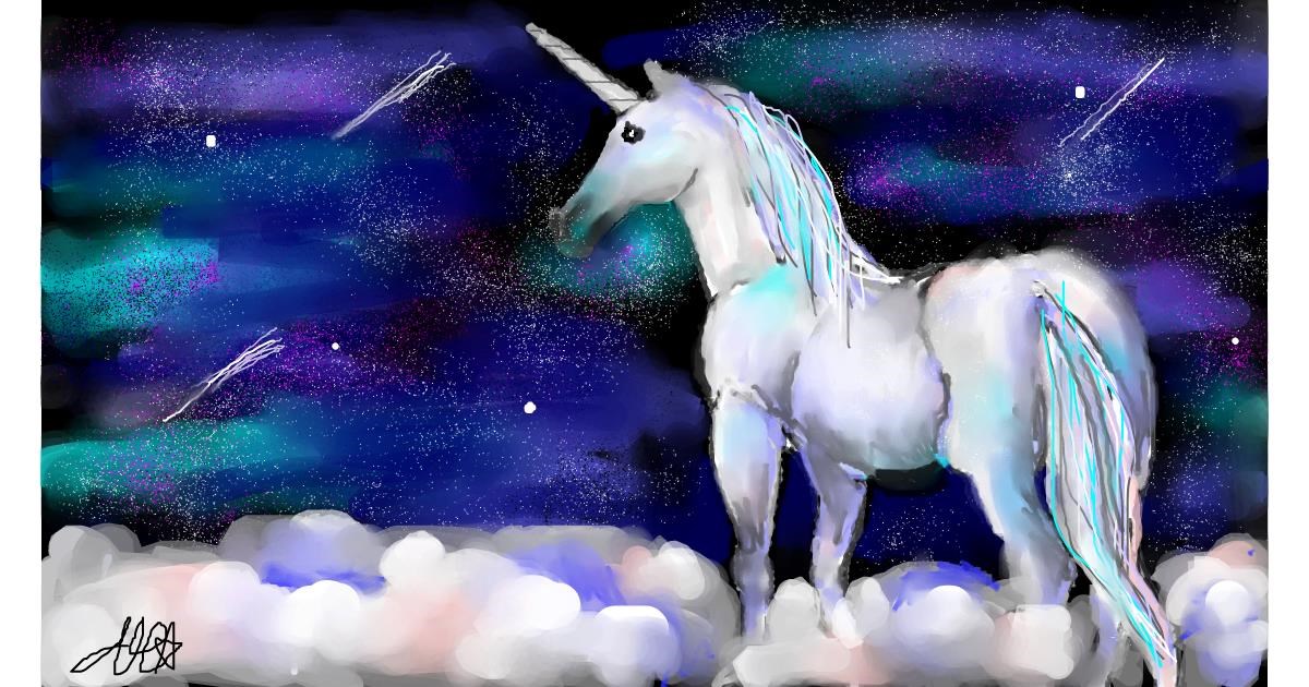 Drawing of Unicorn by Denie