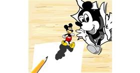Drawing of Mickey Mouse by Geo-Pebbles