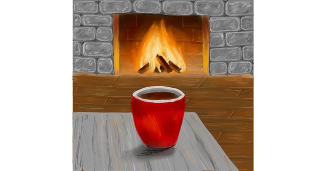 Drawing of Fireplace by Andromeda