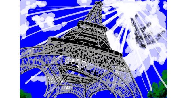 Drawing of Eiffel Tower by sewerboy