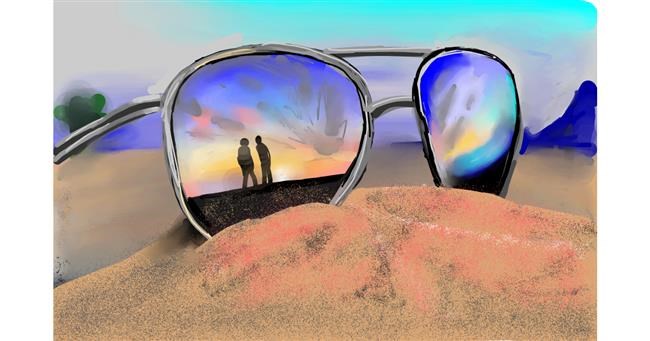 Sonnenbrille-Zeichnung von Rose rocket