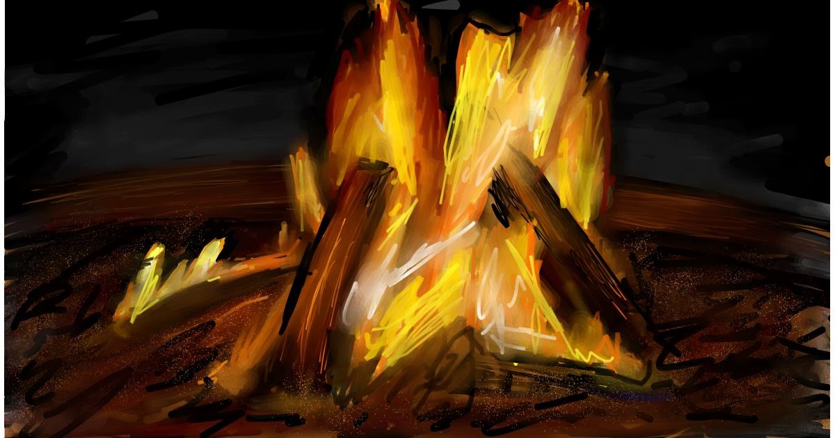 Drawing of Campfire by Soaring Sunshine
