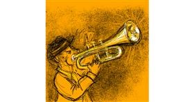 Drawing of Trumpet by A