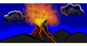 Drawing of Volcano by Debidolittle