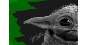 Drawing of Baby Yoda by MooMel