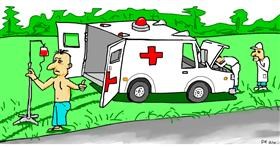 Drawing of Ambulance by Swimmer