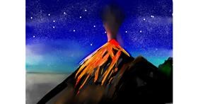 Drawing of Volcano by Rose rocket