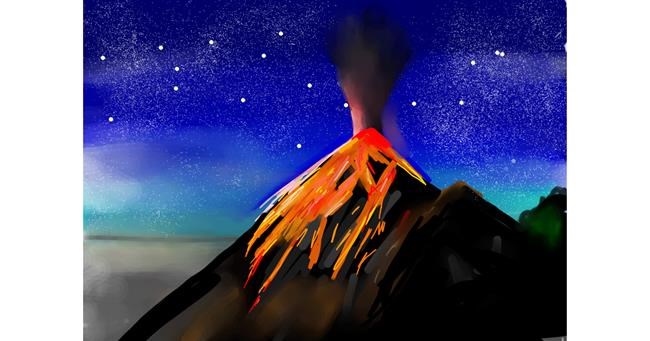 Drawing of Volcano by Rose rocket