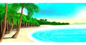 Drawing of beach by Sumafela