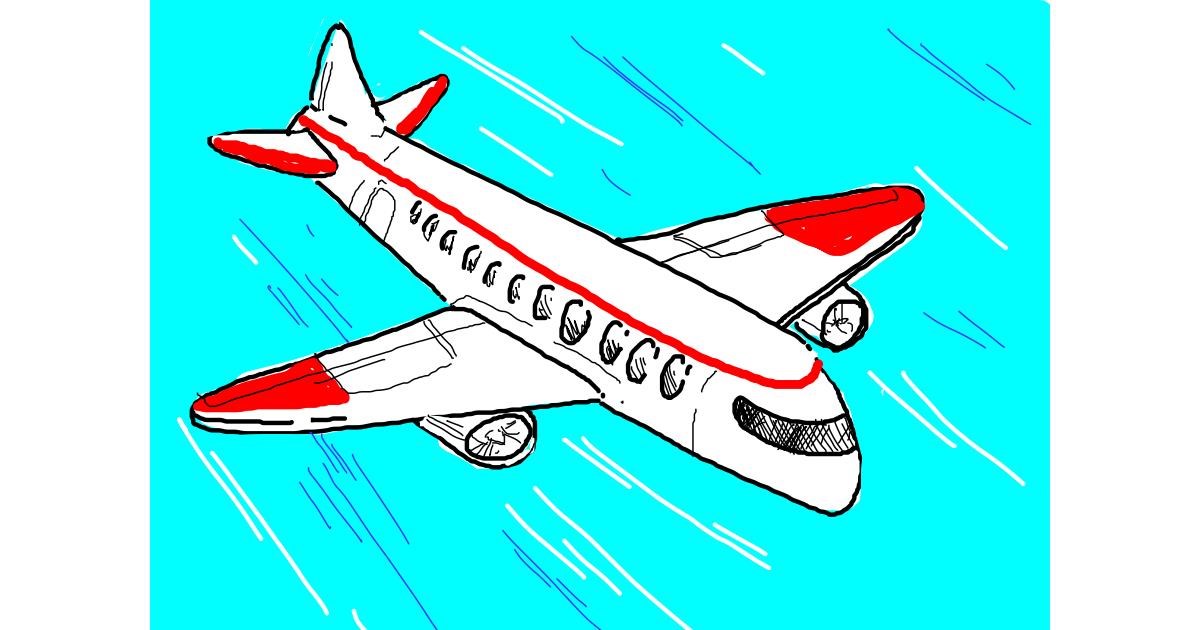 Drawing of Airplane by CatMatrixs